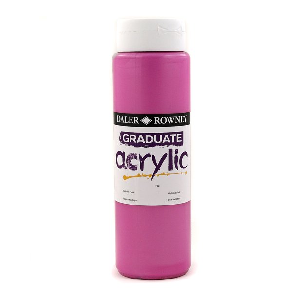 123500722.jpg DALER ROWNEY GRADUATE ACRYLIC PAINT 500ML METALLIC PINK - Image 1