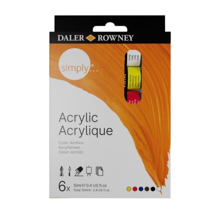 DALER ROWNEY SIMPLY ACRYLIC PAINT SET 6X12ML