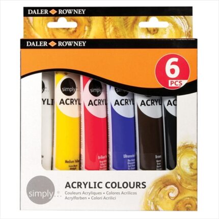 DALER ROWNEY SIMPLY ACRYLIC PAINT SET 6X75ML