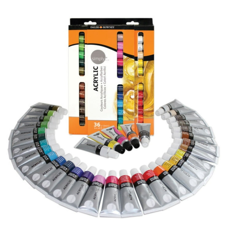 126512036.jpg DALER ROWNEY SIMPLY ACRYLIC PAINT SET 36X12ML - Image 1