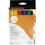 DALER ROWNEY SIMPLY ACRYLIC MARKER PRIMARY COLOURS SET 6PCS