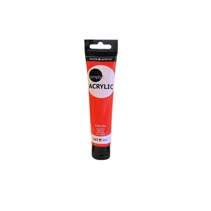 126975547.jpg DALER ROWNEY SIMPLY ACRYLIC PAINT 75ML BRILLIANT RED - Image 1
