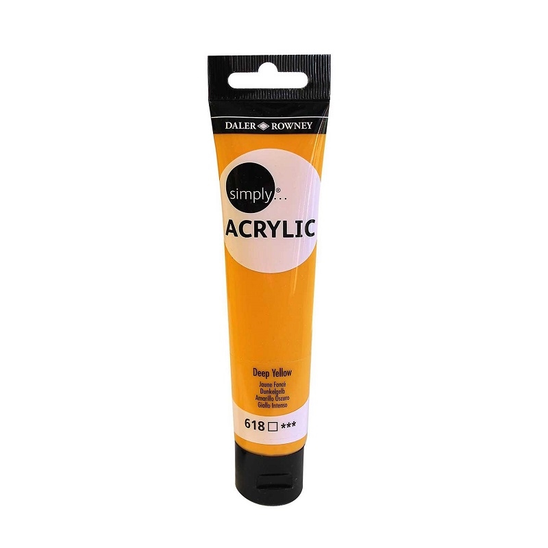 126975618.jpg DALER ROWNEY SIMPLY ACRYLIC PAINT 75ML DEEP YELLOW - Image 1