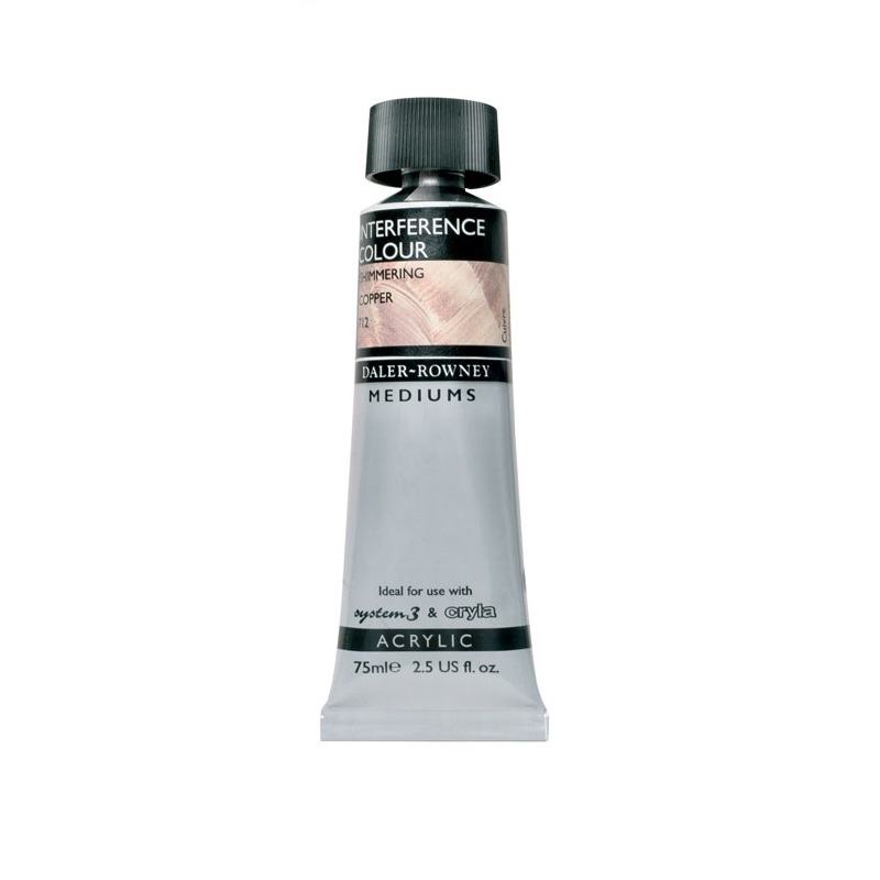 128075712.jpg 75ML DALER ROWNEY INTERFERENCE SHIMMERING ACRYLIC MEDIUM COPPER - Image 1