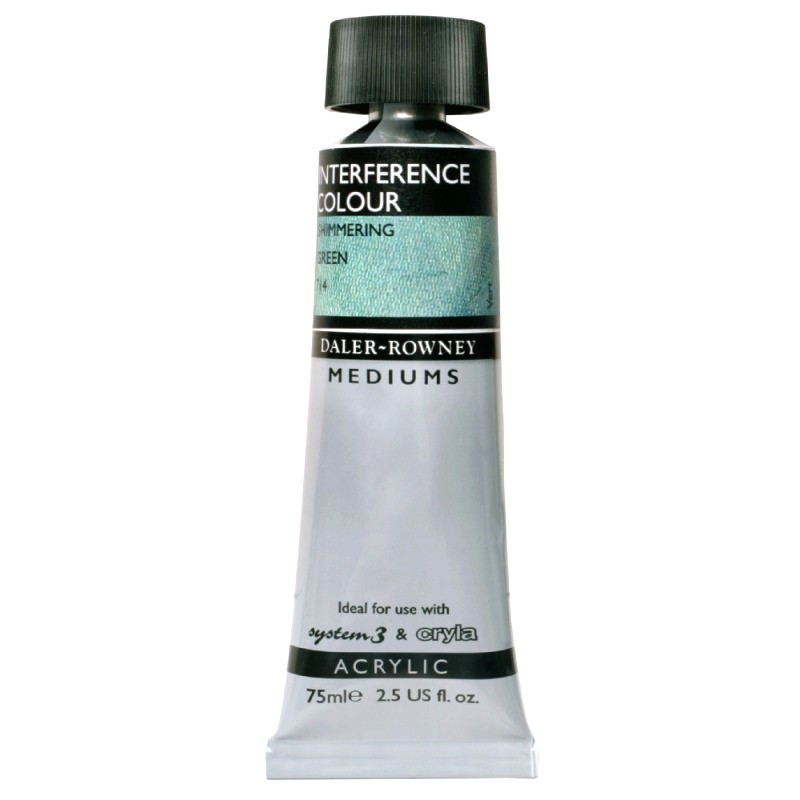 128075714.jpg 75ML DALER ROWNEY INTERFERENCE SHIMMERING ACRYLIC MEDIUM GREEN - Image 1