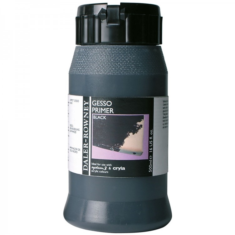 128500013.jpg 500ML DALER ROWNEY GESSO PRIMER BLACK - Image 1