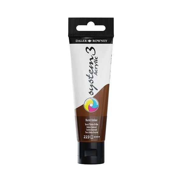 129059223.jpg DALER ROWNEY SYSTEM3 ACRYLIC PAINT 59ML BURNT UMBER - Image 1