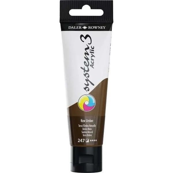 129059247.jpg DALER ROWNEY SYSTEM3 ACRYLIC PAINT 59ML RAW UMBER - Image 1