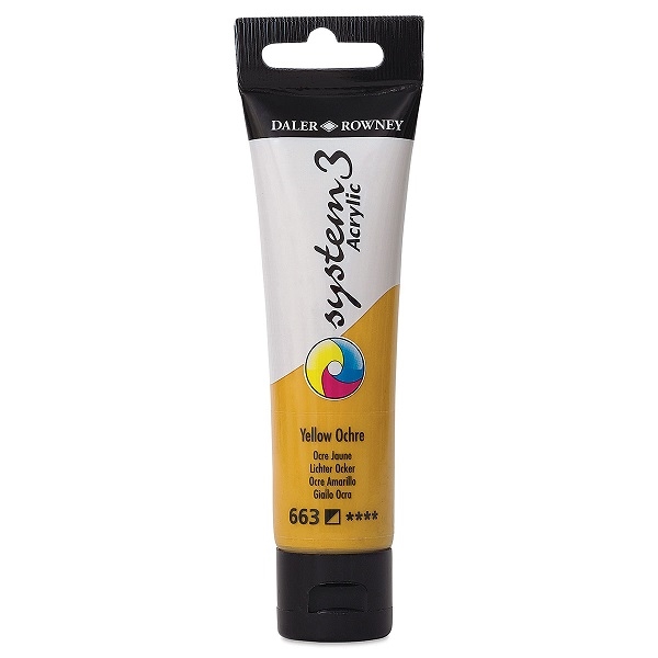 129059663.jpg DALER ROWNEY SYSTEM3 ACRYLIC PAINT 59ML YELLOW OCHRE - Image 1