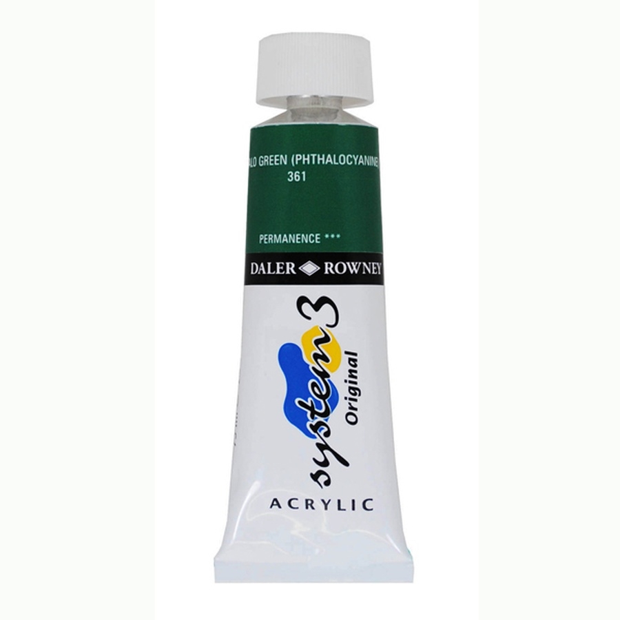 129075361.jpg DALER ROWNEY SYSTEM3 ACRYLIC PAINT 75ML PHTHALO GREEN - Image 1