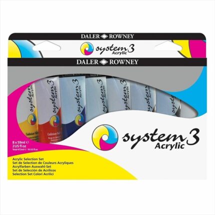 DALER ROWNEY SYSTEM3 ACRYLIC PAINT 8X59ML SELECTION SET