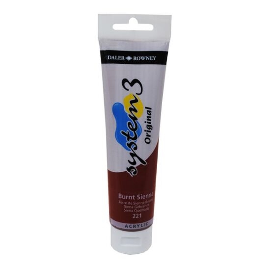 129150221.jpg DALER ROWNEY SYSTEM3 ACRYLIC PAINT 150ML BURNT SIENNA - Image 1