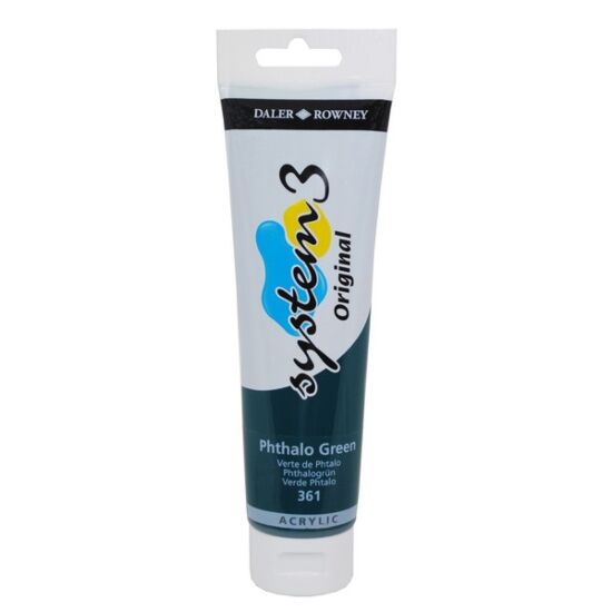 129150361.jpg DALER ROWNEY SYSTEM3 ACRYLIC PAINT 150ML PHTHALO GREEN - Image 1