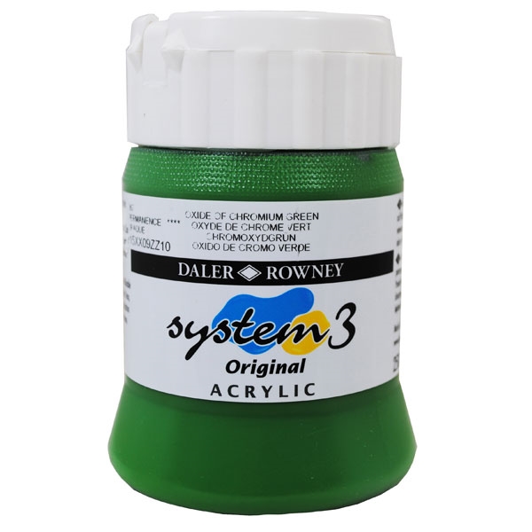 129250367.jpg DALER ROWNEY SYSTEM3 ACRYLIC PAINT 250ML OXIDE OF CHROMIUM GREEN - Image 1