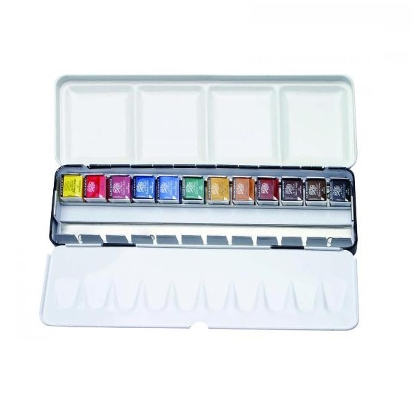 130900512.jpg DALER ROWNEY ARTISTS WATERCOLOUR 12HP METAL BOX L38 - Image 1