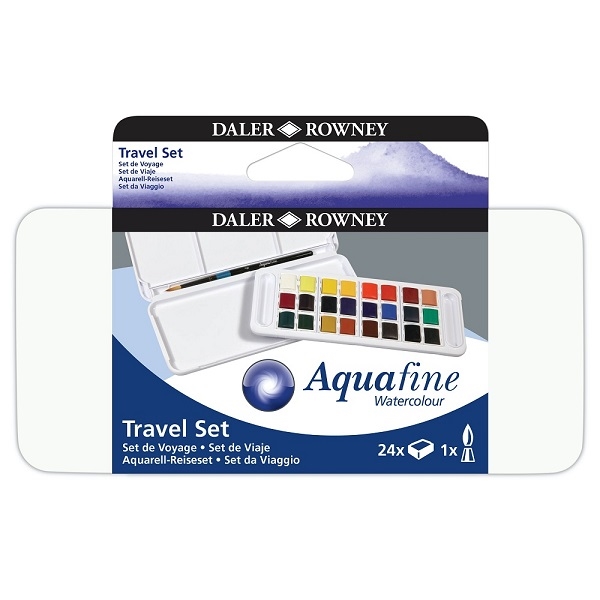 131900102.jpg DALER ROWNEY AQUAFINE WATERCOLOUR PAINT 24HP TRAVEL SET - Image 1