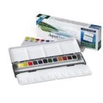 AQUAFINE WATERCOLOUR PAINT 12HP METAL BOX