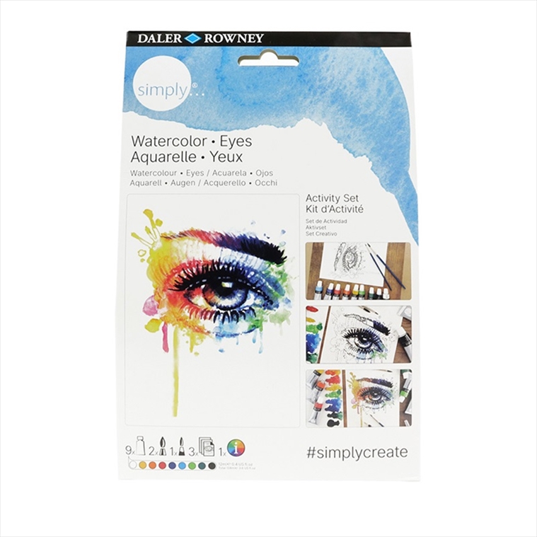 134500112.jpg DALER ROWNEY SIMPLY WATERCOLOUR PAINT EYES ACTIVITY SET - Image 1