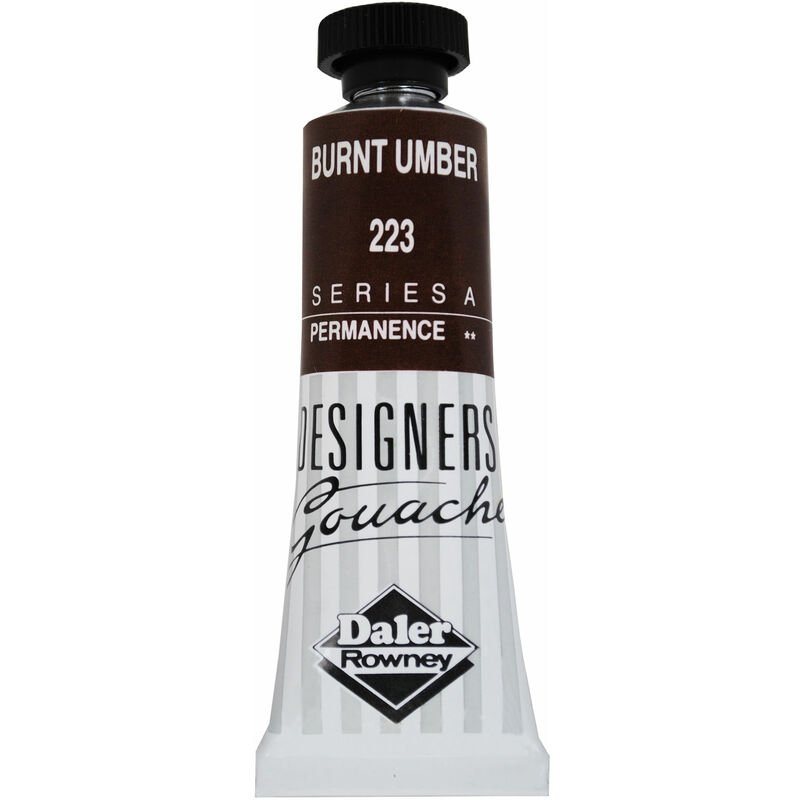 136005223.jpg DALER ROWNEY DESIGNERS GOUACHE PAINT 15ML BURNT UMBER - Image 1