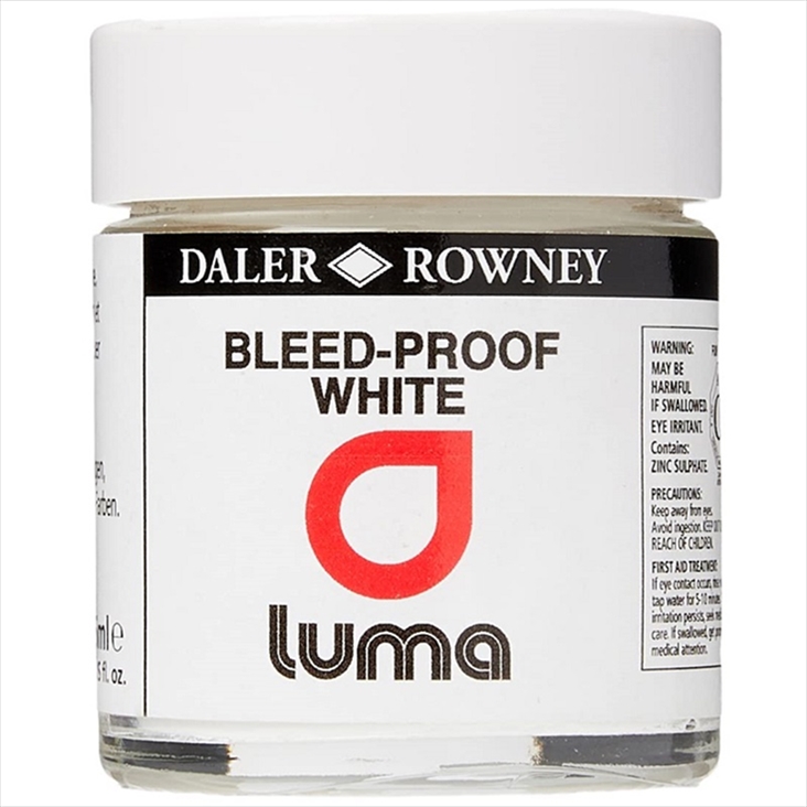 137028003.jpg DALER ROWNEY LUMA INK BLEED-PROOF 29.5ML WHITE - Image 1