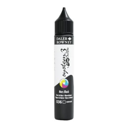 DALER ROWNEY SYSTEM3 FLUID ACRYLIC PAINT 29.5ML MARS BLACK