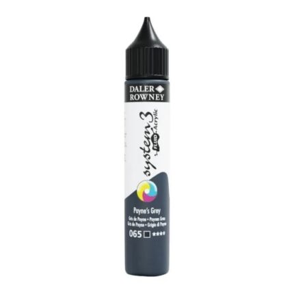 DALER ROWNEY SYSTEM3 FLUID ACRYLIC PAINT 29.5ML PAYNES GREY