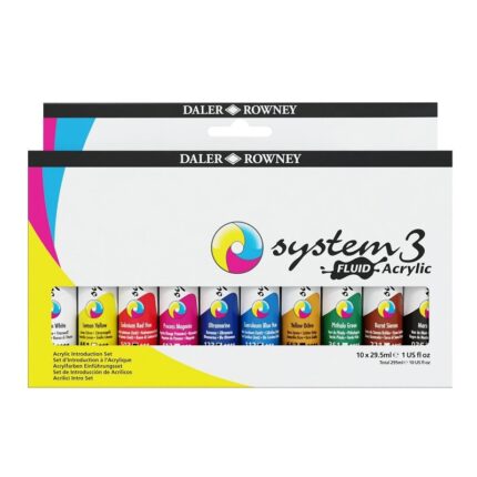 DALER ROWNEY SYSTEM3 FLUID ACRYLIC PAINT 10X29.5ML INTRODUCTION SET