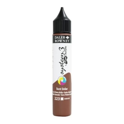 DALER ROWNEY SYSTEM3 FLUID ACRYLIC PAINT 29.5ML BURNT UMBER
