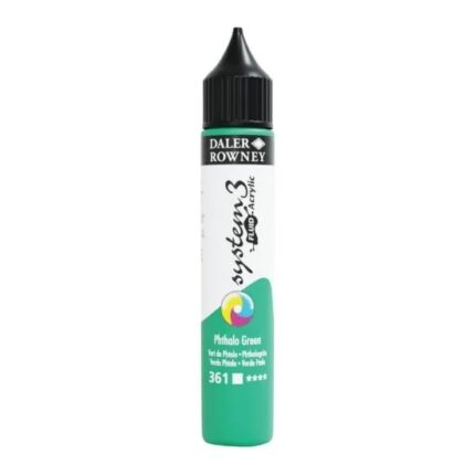 DALER ROWNEY SYSTEM3 FLUID ACRYLIC PAINT 29.5ML PHTHALO GREEN