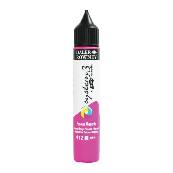 139029412.jpg DALER ROWNEY SYSTEM3 FLUID ACRYLIC PAINT 29.5ML PROCESS MAGENTA - Image 1