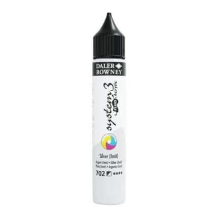 DALER ROWNEY SYSTEM3 FLUID ACRYLIC PAINT 29.5ML SILVER [IMIT]