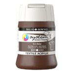 DALER ROWNEY SYSTEM3 TEXTILE ACRYLIC SCREEN PRINTING INK 250ML BURNT UMBER