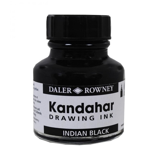 144028028.jpg DALER ROWNEY KANDAHAR INDIAN DRAWING INK 28ML BLACK - Image 1