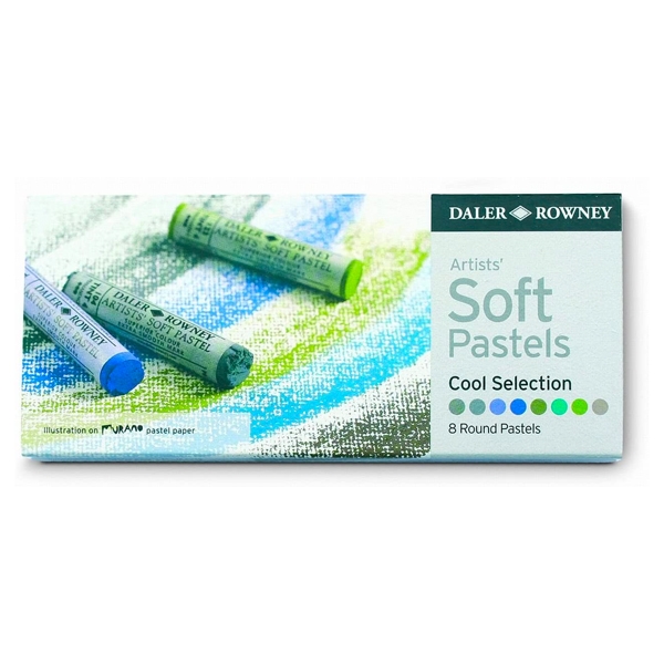 153903008.jpg DALER ROWNEY ARTISTS SOFT PASTELS 8PCS COOL SELECTION - Image 1