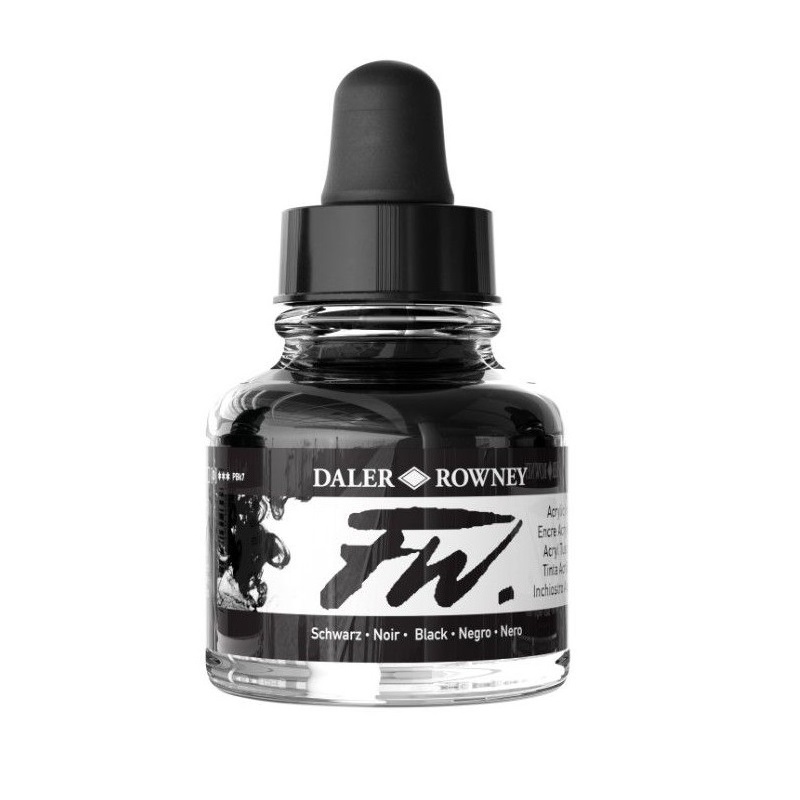 160029028.jpg DALER ROWNEY FW ACRYLIC INK 29.5ML BLACK - Image 1