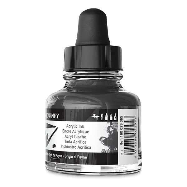 160029065.jpg DALER ROWNEY FW ACRYLIC INK 29.5ML PAYNES GREY - Image 1