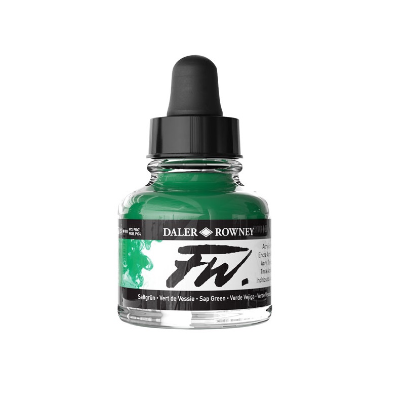 160029375.jpg DALER ROWNEY FW ACRYLIC INK 29.5ML SAP GREEN - Image 1