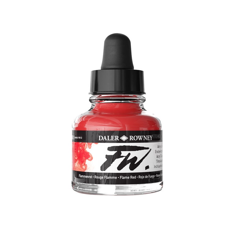 160029517.jpg DALER ROWNEY FW ACRYLIC INK 29.5ML FLAME RED - Image 1