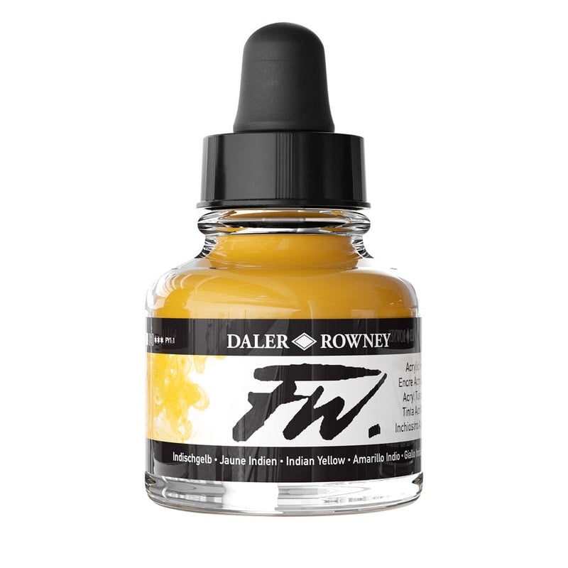 160029643.jpg DALER ROWNEY FW ACRYLIC INK 29.5ML INDIAN YELLOW - Image 1