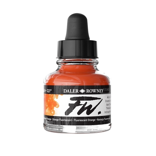 160029653.jpg DALER ROWNEY FW ACRYLIC INK 29.5ML FLUORESCENT ORANGE - Image 1