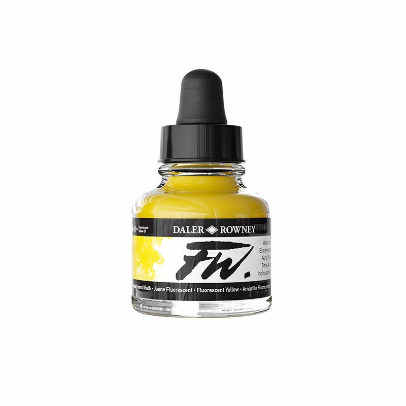160029681.jpg DALER ROWNEY FW ACRYLIC INK 29.5ML FLUORESCENT YELLOW - Image 1