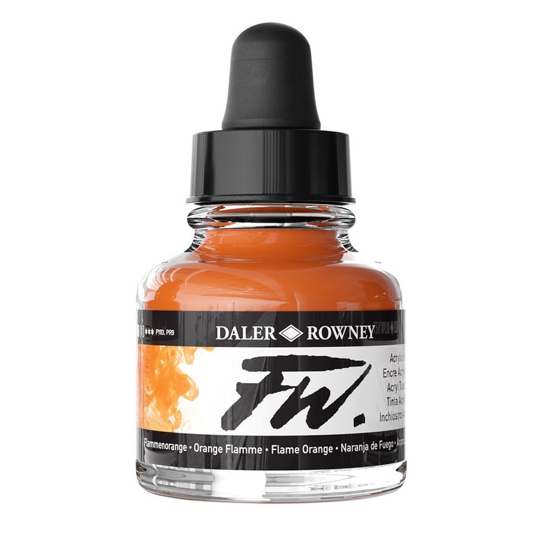 160029687.jpg DALER ROWNEY FW ACRYLIC INK 29.5ML FLAME ORANGE - Image 1