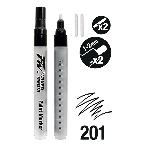 160320201.jpg DALER ROWNEY FW REFILLABLE PAINT MARKER SET 2PCS #201 - Image 1