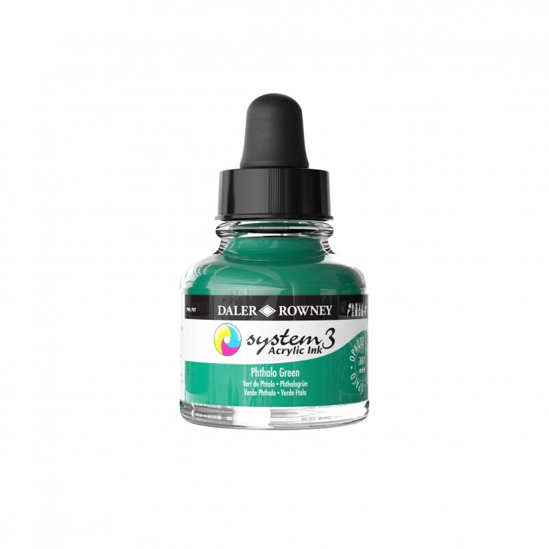 161029361.jpg DALER ROWNEY SYSTEM3 ACRYLIC INK 29.5ML PHTHALO GREEN - Image 1