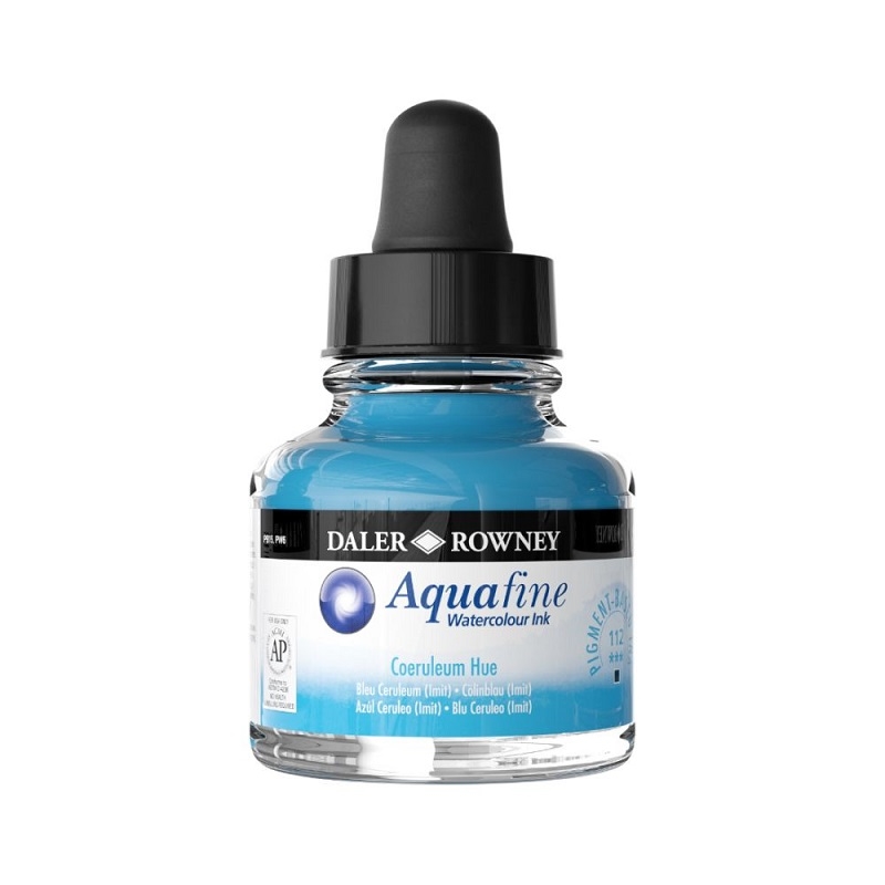 166029112.jpg DALER ROWNEY AQUAFINE WATERCOLOUR INK 29.5ML COERULEUM HUE - Image 1