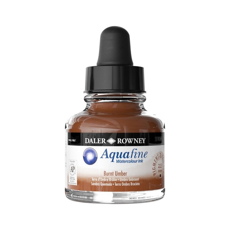 166029223.jpg DALER ROWNEY AQUAFINE WATERCOLOUR INK 29.5ML BURNT UMBER - Image 1