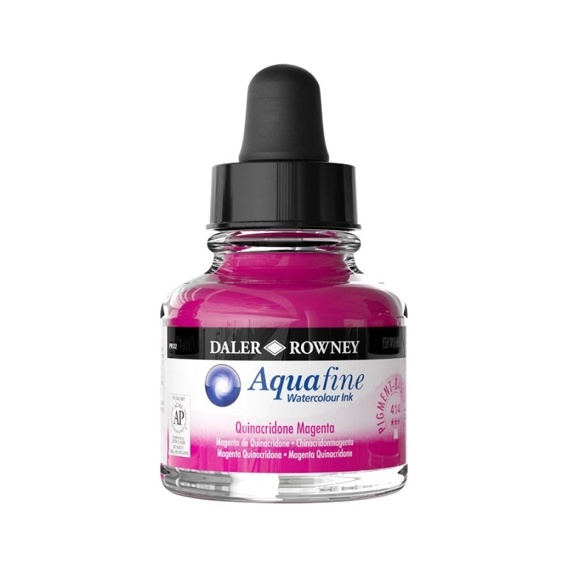 166029414.jpg DALER ROWNEY AQUAFINE WATERCOLOUR INK 29.5ML QUINACRIDONE MAGENTA - Image 1