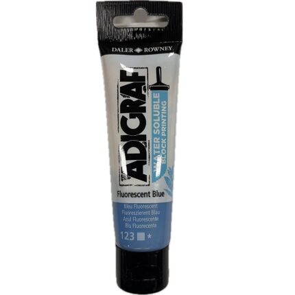 DALER ROWNEY ADIGRAF BLOCK PRINTING WATER SOLUBLE INK 59ML FLUORESCENT BLUE