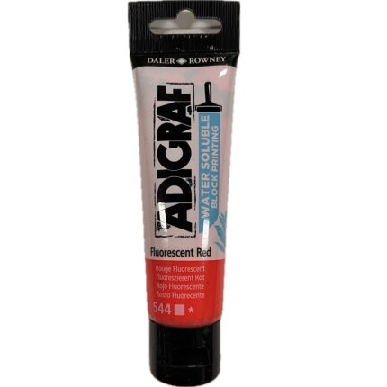 DALER ROWNEY ADIGRAF BLOCK PRINTING WATER SOLUBLE INK 59ML FLUORESCENT RED