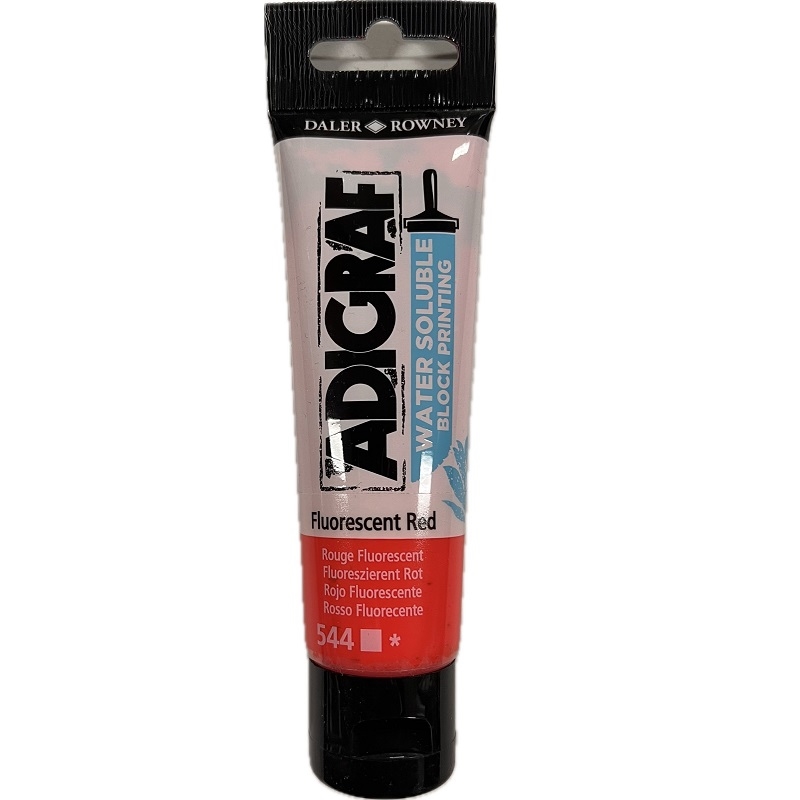 185059544.jpg DALER ROWNEY ADIGRAF BLOCK PRINTING WATER SOLUBLE INK 59ML FLUORESCENT RED - Image 1
